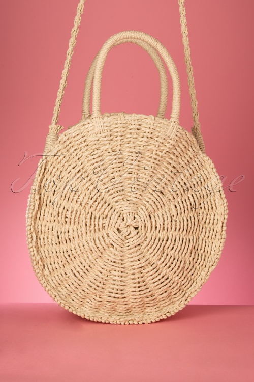 Banned Retro - Frederique Round Woven Bag Années 50 en Naturel