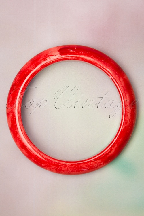 Collectif Clothing - 50s Sandra Marble Bangle in Red