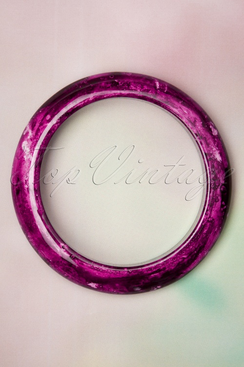 Collectif Clothing - 50s Sandra Marble Bangle in Purple