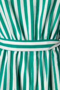 Who's That Girl - 50s Sidney Stripes Playsuit in Green and White 4