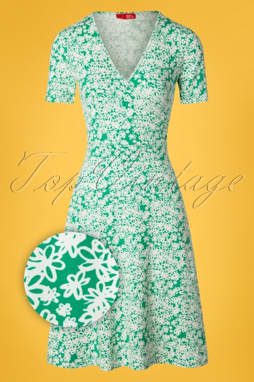 Who's That Girl - 60s Krista Laurel And Hardy Dress in Green