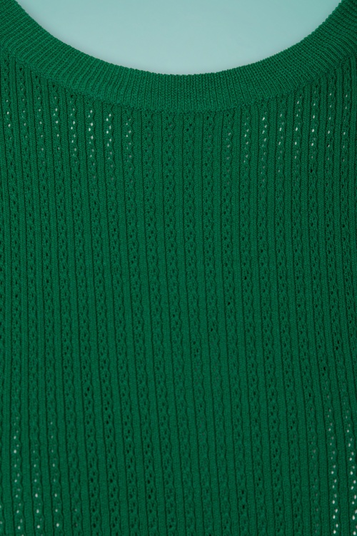 Compania Fantastica - 60s Eliana Knitted Top in Green 3