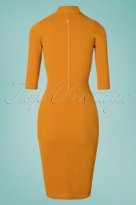 Vintage Chic for Topvintage - 50s Lindsay Tie Neck Pencil Dress in Mustard 4