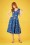Emily and Fin - Florence Sweet Summer Blooms Dress Années 50 en Bleu