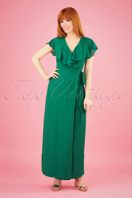 Wild Pony - 70s Elsa Dress in Emerald Green