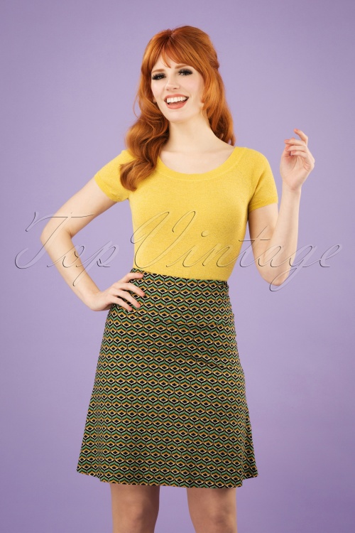 King Louie - 60s Vongole Borderskirt in Royal Blue