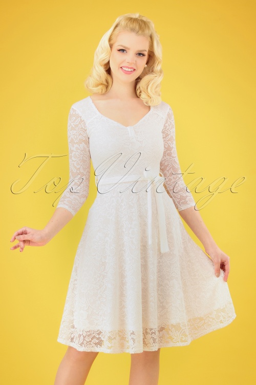 Vintage Chic for Topvintage - 50s Chiara Lace Swing Dress in Ivory