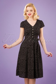 Collectif Clothing - 50s Orla Fishtail Pencil Dress in Black