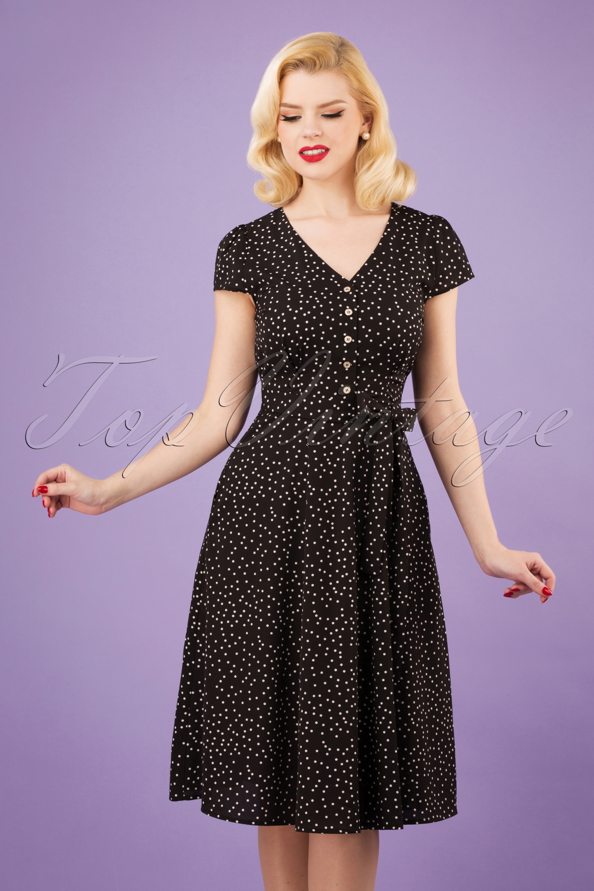 40s polka dot dress best sale