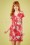 Smash! - 60s Okaina Floral Pencil Dress in Red