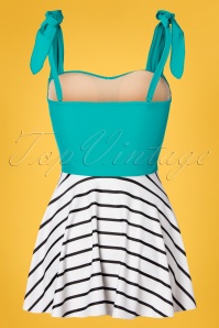 Jessica Rey - 50s Marie Swim Dress in Turquoise and White 4