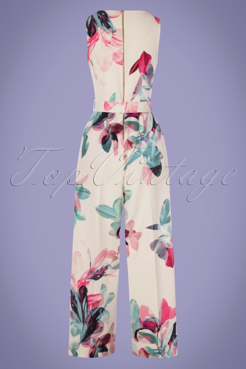 Closet London - 70s Fifi Leafs Jumpsuit in Ivory 4