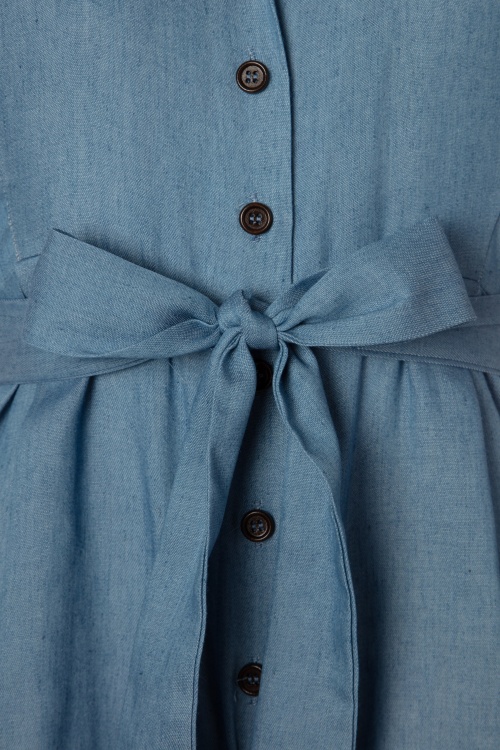 Louche - Loeiza Chambray Playsuit in Jeansblau 3