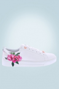 Ted Baker - Lialy Rose Sneakers Années 50 en Blanc 3
