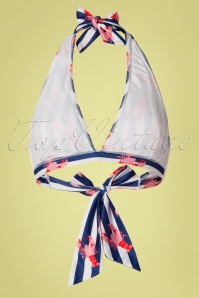 Collectif Clothing - Lobster Ruched Triangle Bikini Top Années 50 en Multi 5
