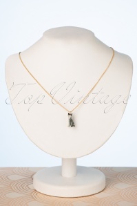 Nach Bijoux - 60s Mini Cat Necklace in Grey and Gold 3