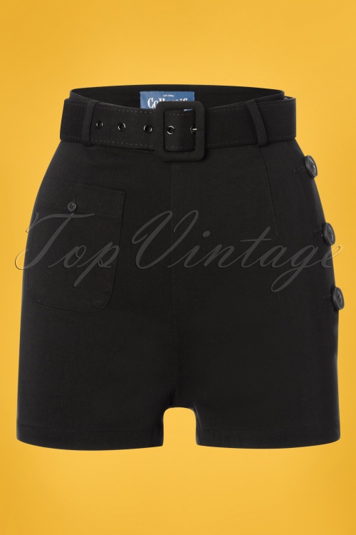 Collectif Clothing - Gertrude Shorts in Schwarz