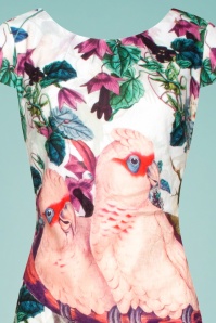 Smashed Lemon - Kaitlyn papegaaien jurk in wit 3