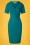 Daisy Dapper - 50s Ariel Pencil Dress in Teal Blue
