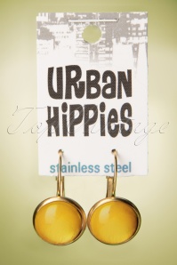 Urban Hippies - Dot Earrings Années 60 en Jaune Mimosa