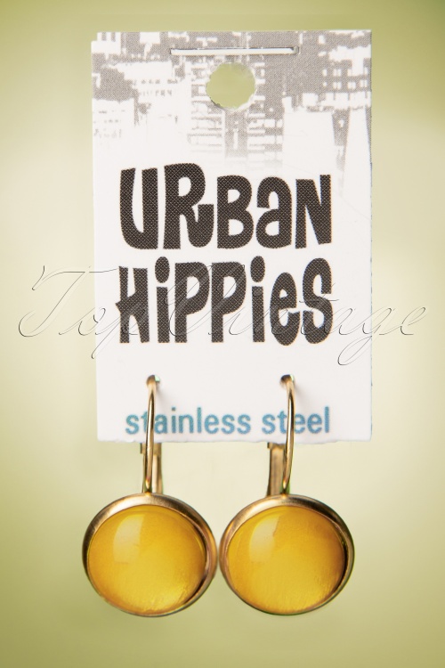 Urban Hippies - Shiny Shell Earrings Années 60 en Rose