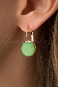 Urban Hippies - 60s Dot Earrings in Jade Green 2
