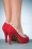Bettie Page Shoes - 50s Amelie Peeptoe Pumps in Red 4