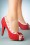 Bettie Page Shoes - Amelie peeptoe pumps in rood 2