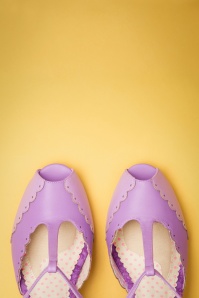 Bettie Page Shoes - 50s Carlie T-Strap Pumps in Lavender 2