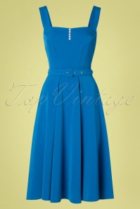 Miss Candyfloss - 50s Bella Fairytale Swing Dress in Blue 2