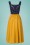 Miss Candyfloss - 50s Ingrid Lee Fairytale Swing Dress in Mustard and Navy 4