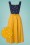 Miss Candyfloss - 50s Ingrid Lee Fairytale Swing Dress in Mustard and Navy 2