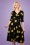Vintage Chic for Topvintage - Janice Sunflower Swing Dress Années 50 en Noir et Jaune