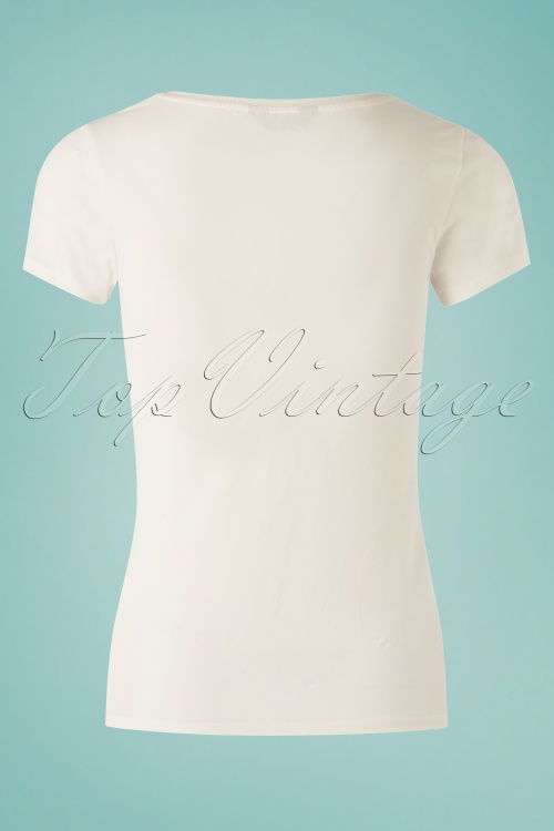 Queen Kerosin - Hawaiian Queen T-Shirt in Off-White 3