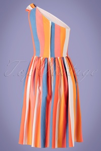 Bettie Page Clothing - 50s Belinda Swing Dress in Sherbet Stripe 3