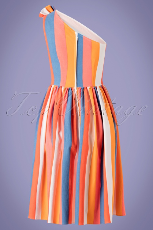 Bettie Page Clothing - Belinda Swing-Kleid mit Sherbet-Streifen 3