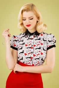 Collectif Clothing - Taylor blouse in zwart