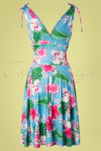 Vintage Chic for Topvintage - Griekse Hawaii-jurk in hemelsblauw 4
