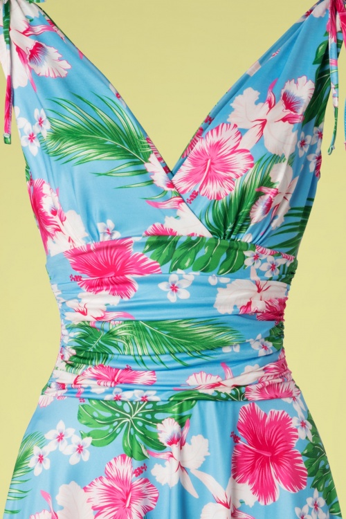 Vintage Chic for Topvintage - Griekse Hawaii-jurk in hemelsblauw 2