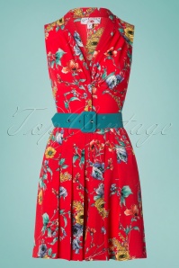 Miss Candyfloss - 50s Faline Rose Playsuit in Red 2