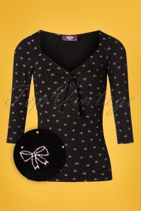 Topvintage Boutique Collection - Brooke Bow-top in zwart en roze 2