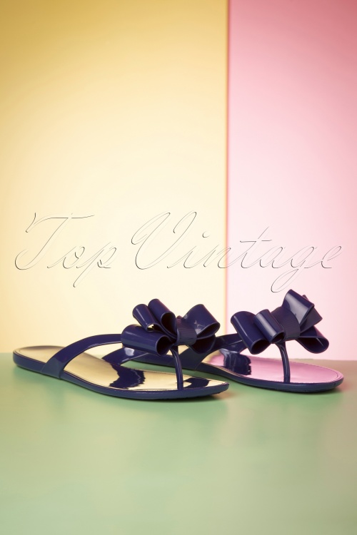 Petite Jolie - Lucky Bow-slippers in parelmoerblauw 4