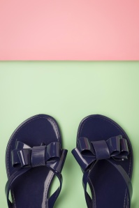 Petite Jolie - Lucky Bow-slippers in parelmoerblauw 3