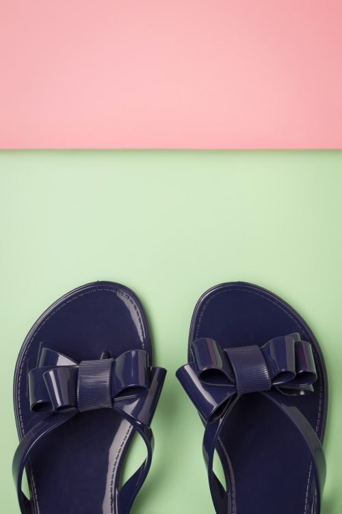 Petite Jolie - Lucky Bow-slippers in parelmoerblauw 3
