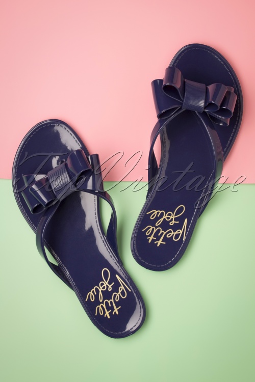 Petite Jolie - Lucky Bow-slippers in parelmoerblauw