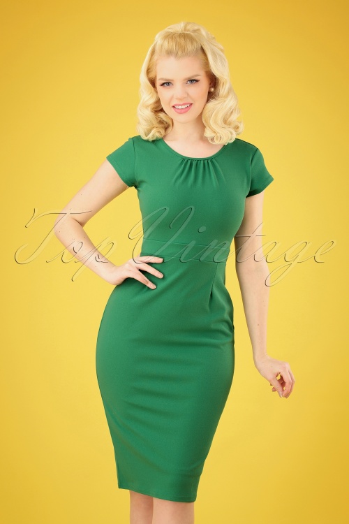 Vintage Chic for Topvintage - 50s Candace Pencil Dress in Green