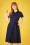 Pretty Vacant - Debbie Hearts Dress Années 60 en Bleu Marine