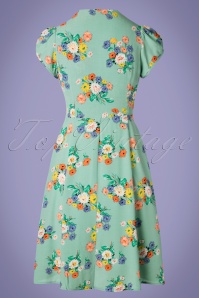 The House of Foxy - 30s Ava Love Story Tea Dress in Green 4