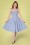 50s Melissendre Gingham Swing Dress in Blue and White