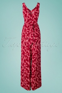 Emmy - 30s Biarritz Beach Pajamas Jumpsuit in Red 4